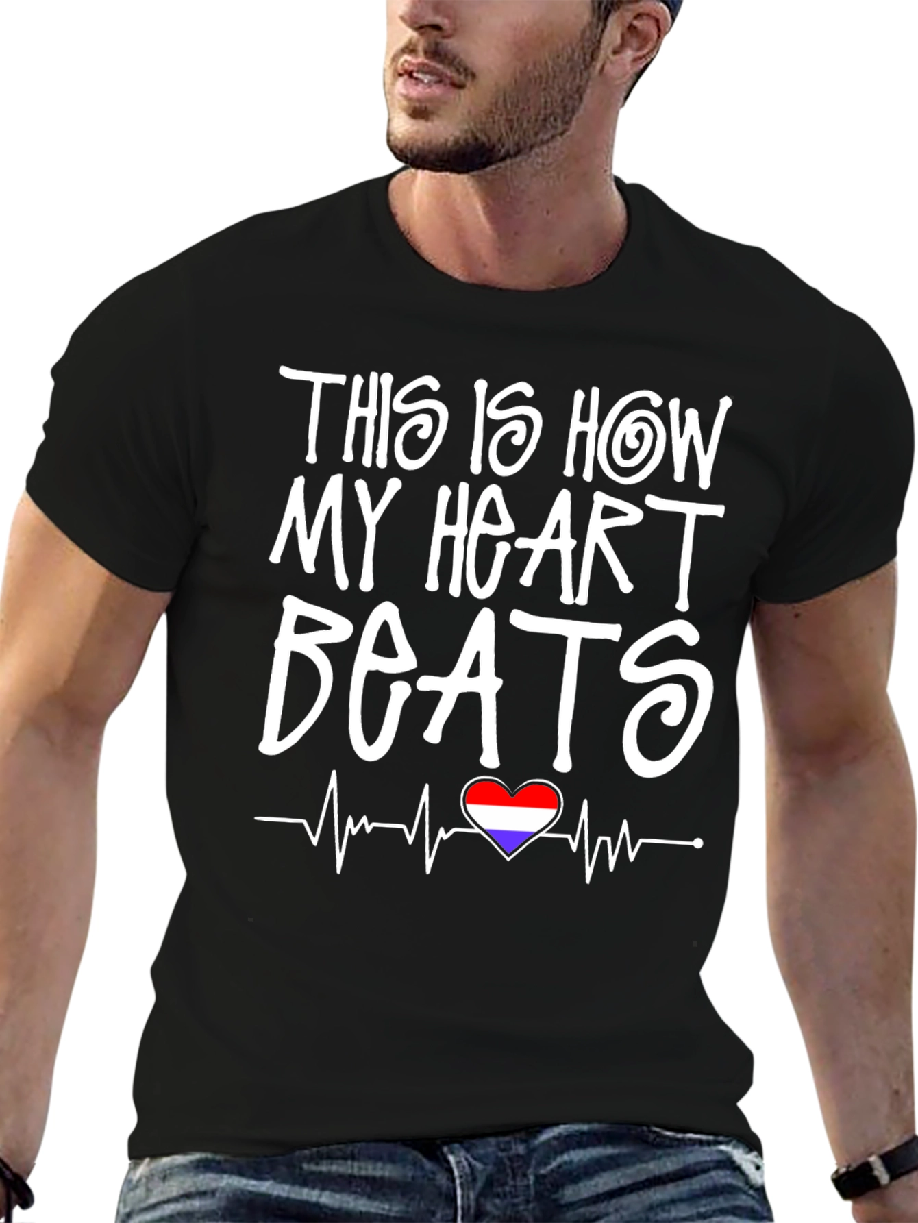 Heartbeat Pride Flag Heart Graphic Tee