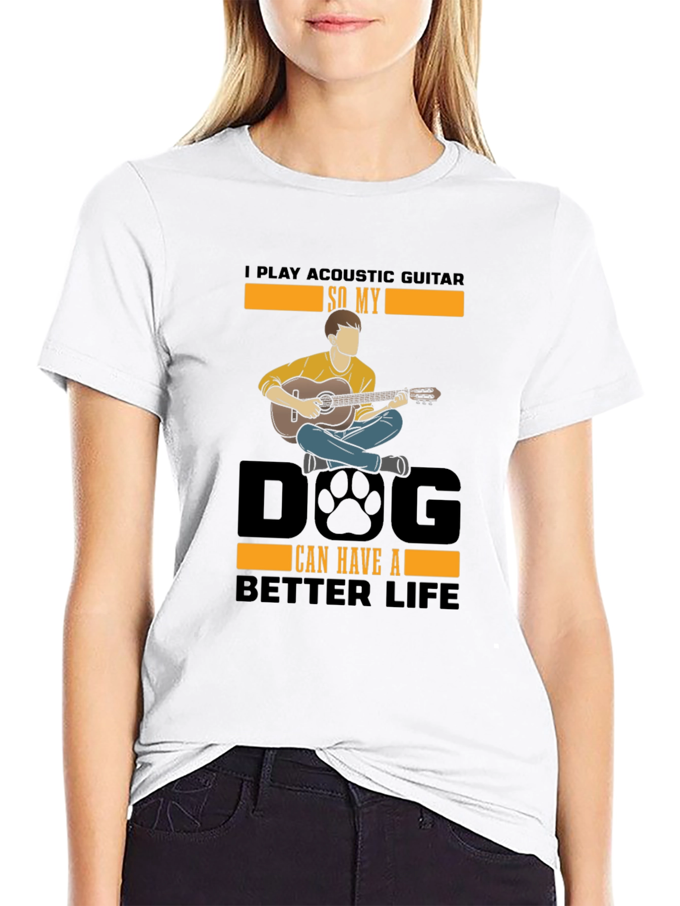 Acoustic Guitar Dog Lover T-Shirt