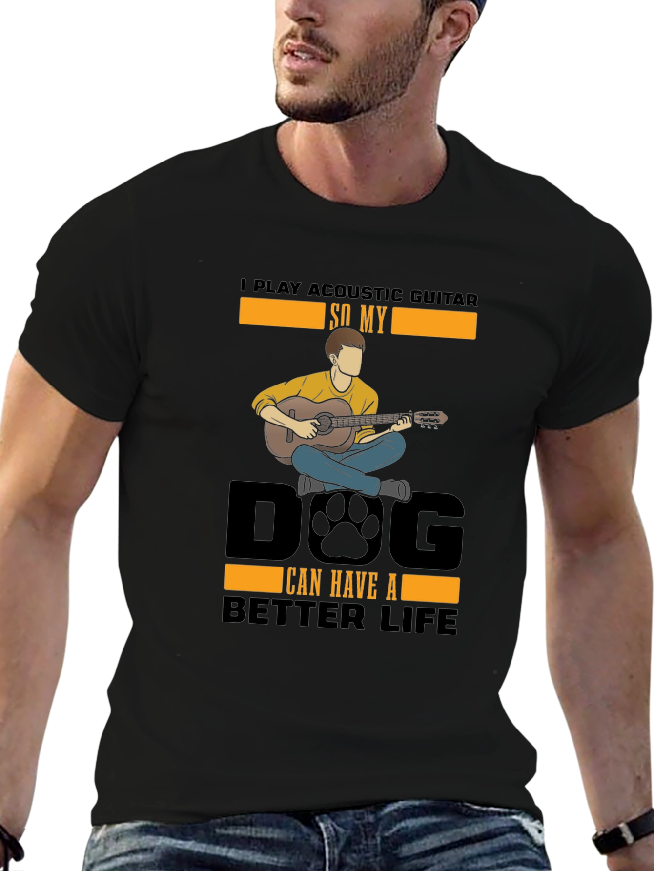 Acoustic Guitar Dog Lover T-Shirt