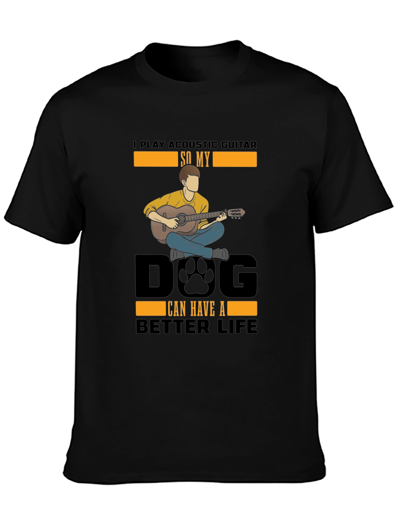 Acoustic Guitar Dog Lover T-Shirt