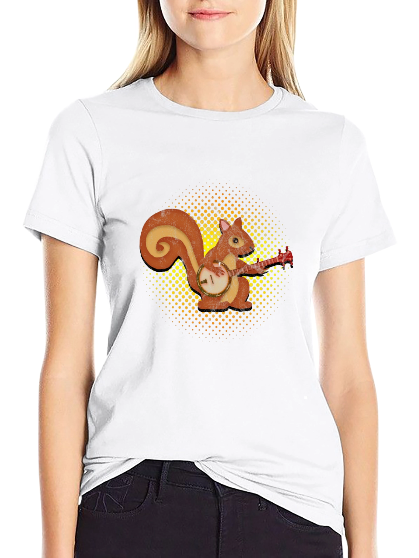Squirrel Playing Banjo Graphic T-Shirt