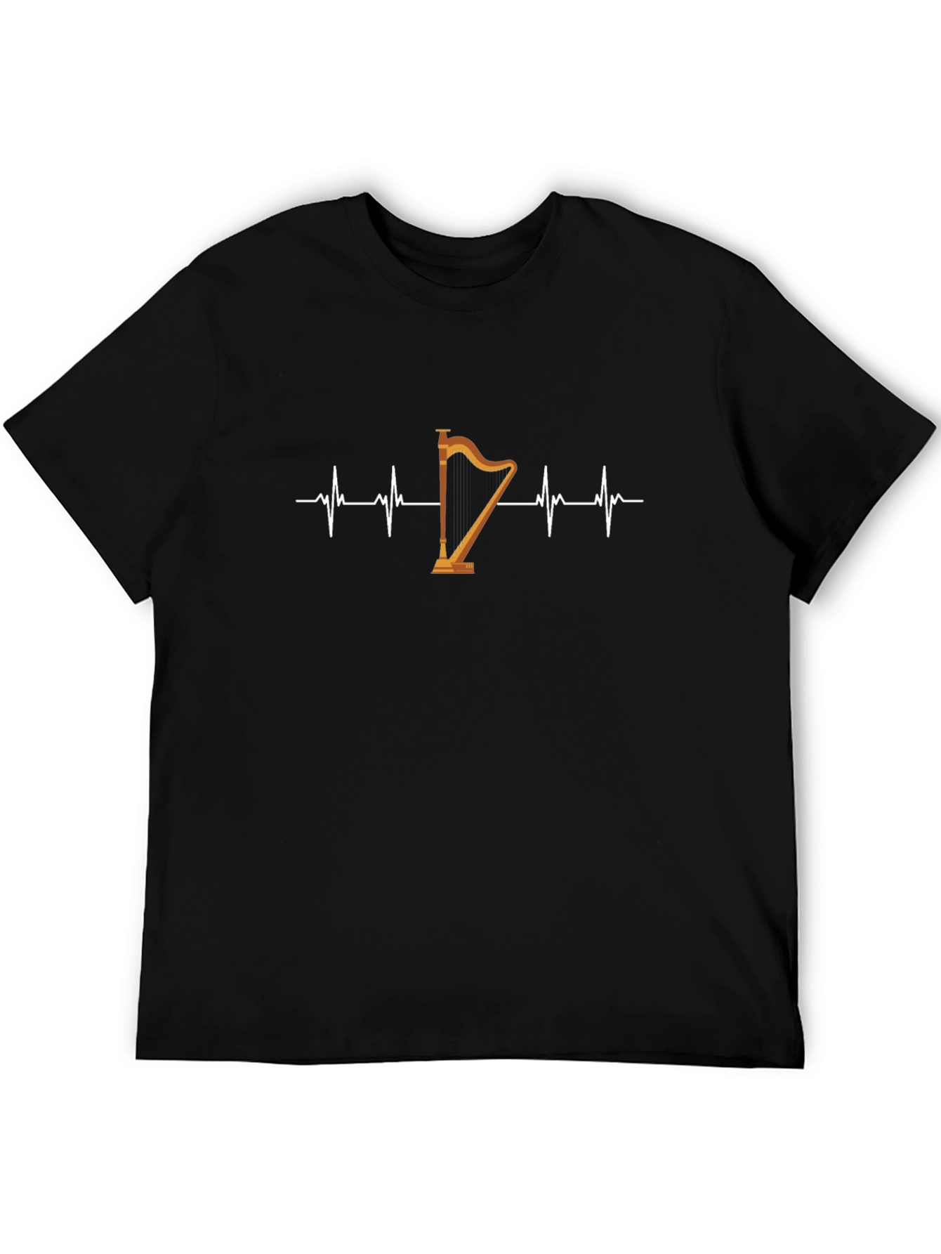 Harp Heartbeat Graphic Tee - Music Lovers Shirt