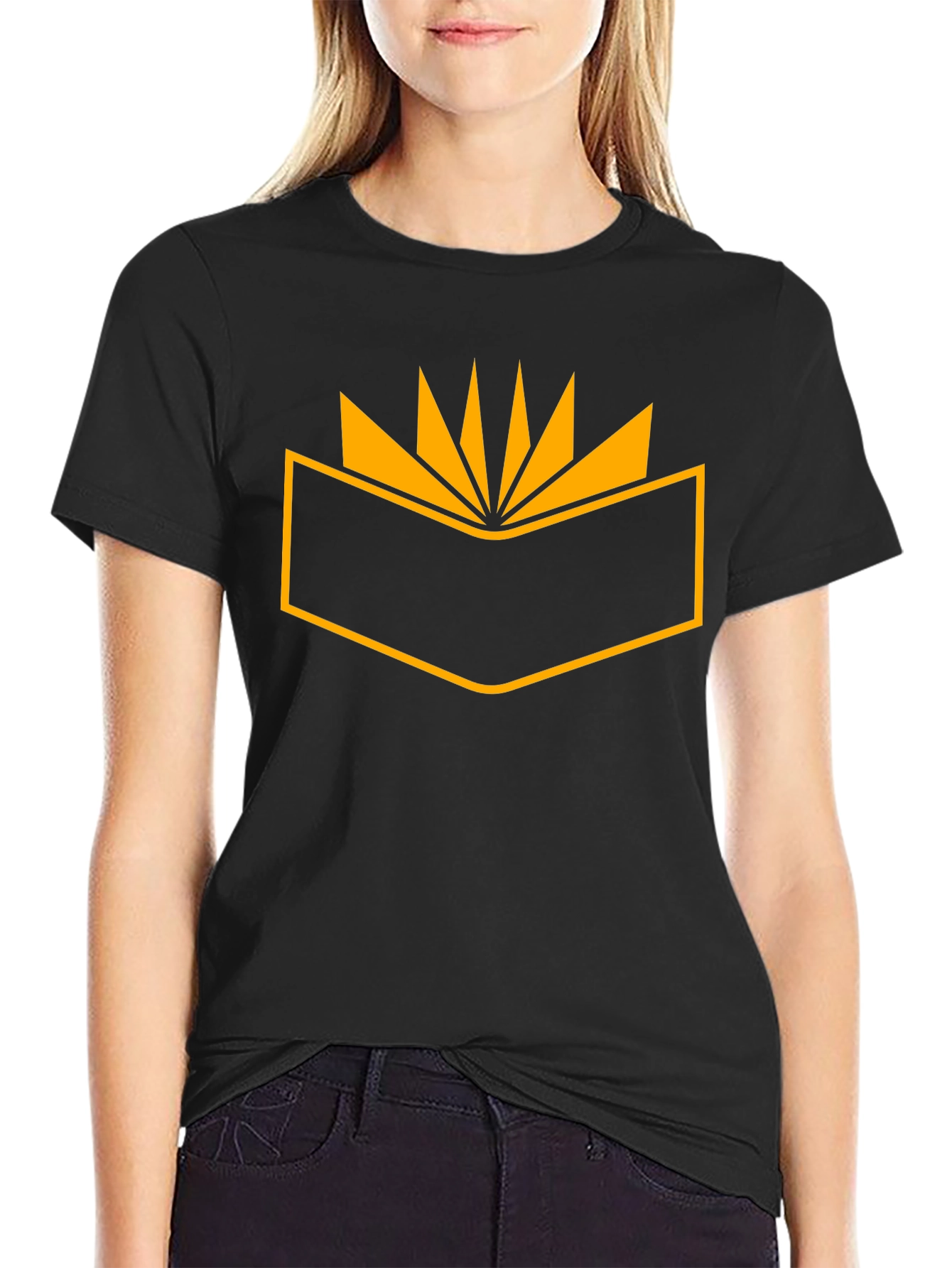 Geometric Graphic Tee - Black Cotton Shirt