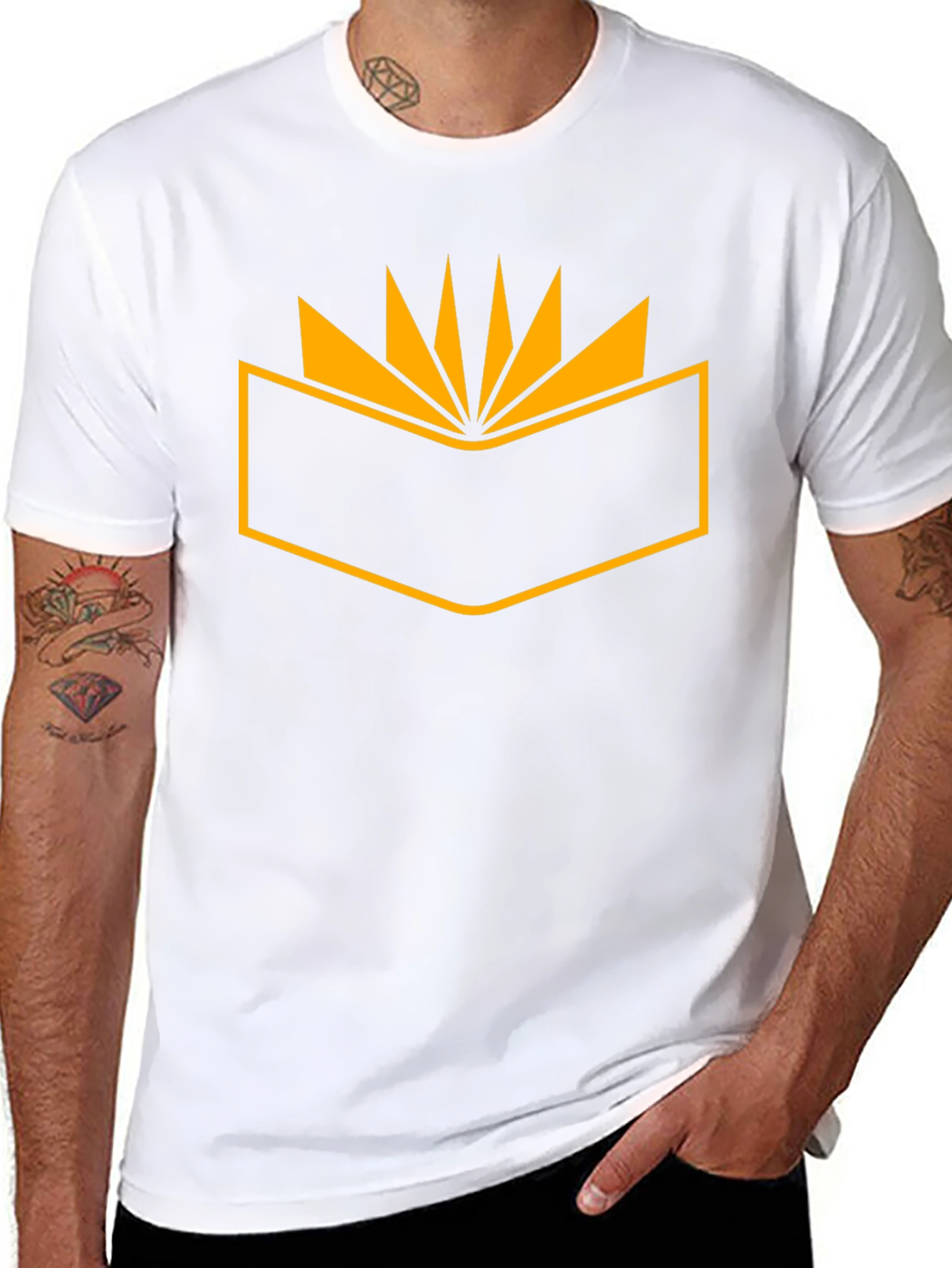 Geometric Graphic Tee - Black Cotton Shirt