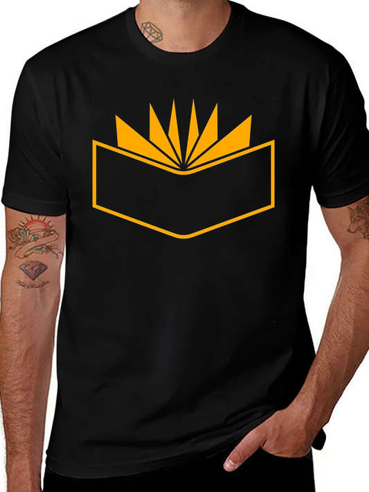 Geometric Graphic Tee - Black Cotton Shirt