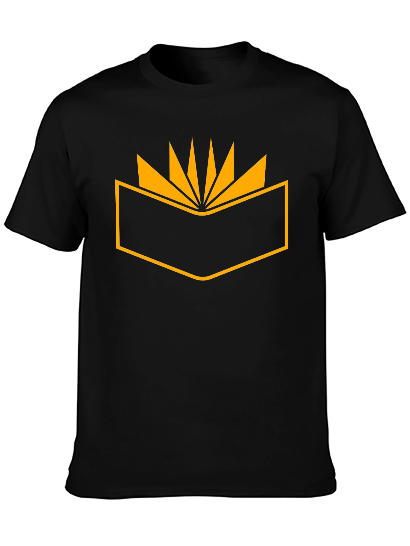 Geometric Graphic Tee - Black Cotton Shirt