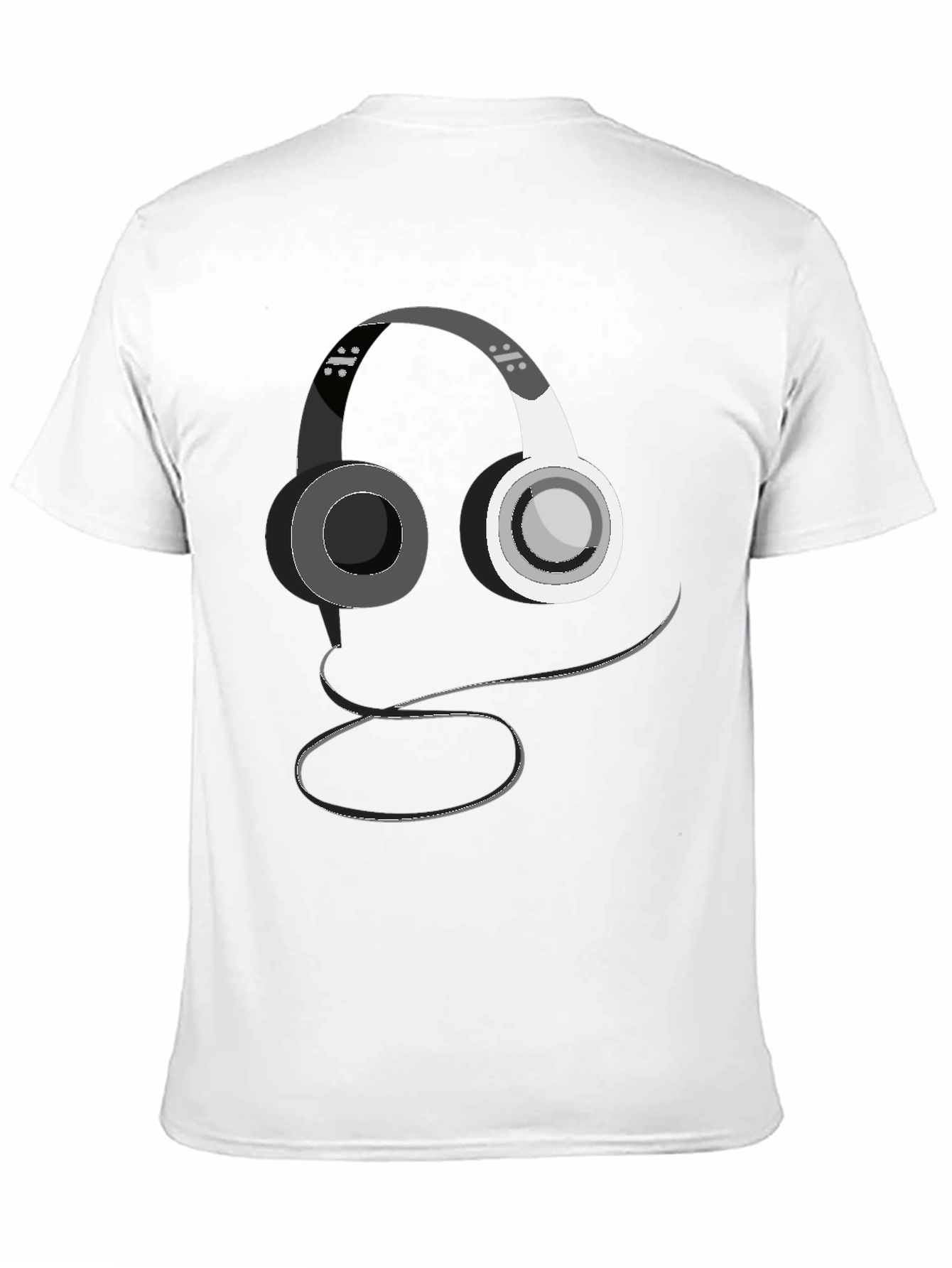 Headphone Graphic Print Black T-Shirt