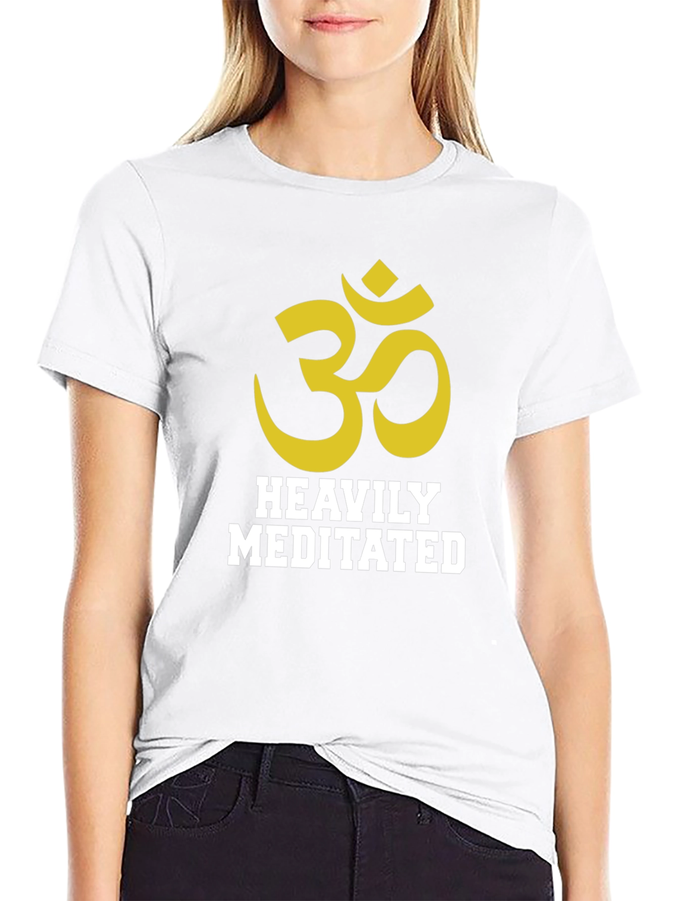 Heavily Meditated Graphic Tee - Black Cotton Blend