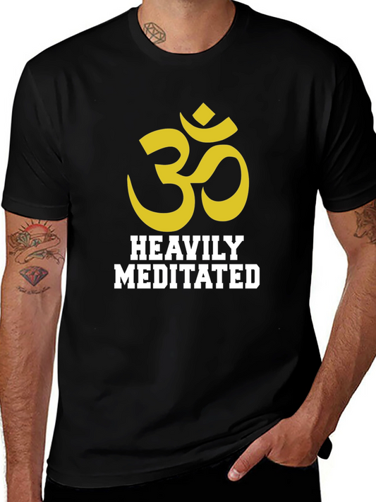 Heavily Meditated Graphic Tee - Black Cotton Blend