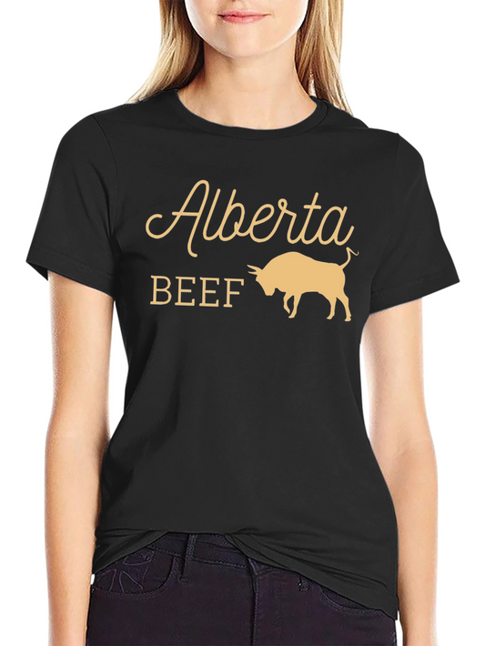 Alberta Beef Graphic Tee - Black Cotton T-Shirt