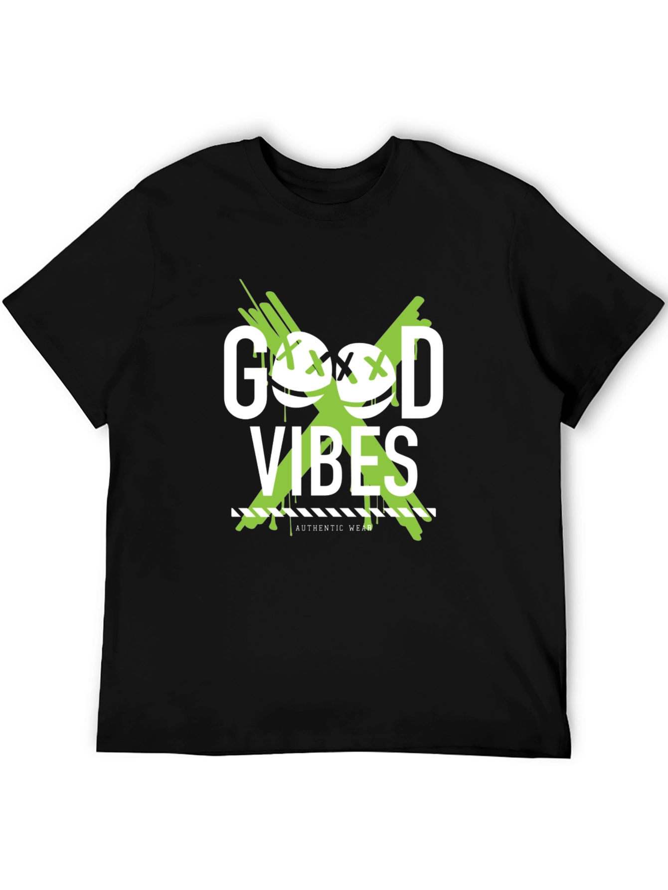 Good Vibes Graphic Tee - Black Cotton T-Shirt