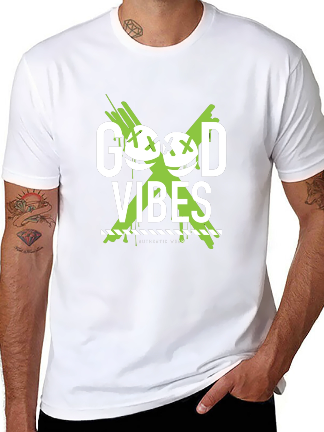 Good Vibes Graphic Tee - Black Cotton T-Shirt