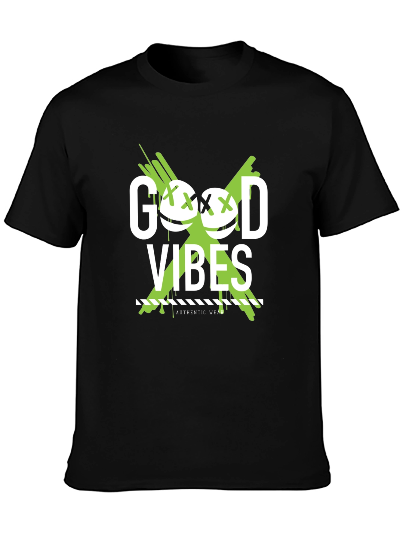 Good Vibes Graphic Tee - Black Cotton T-Shirt