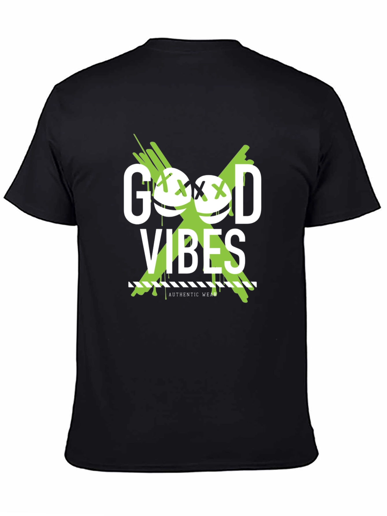 Good Vibes Graphic Tee - Black Cotton T-Shirt