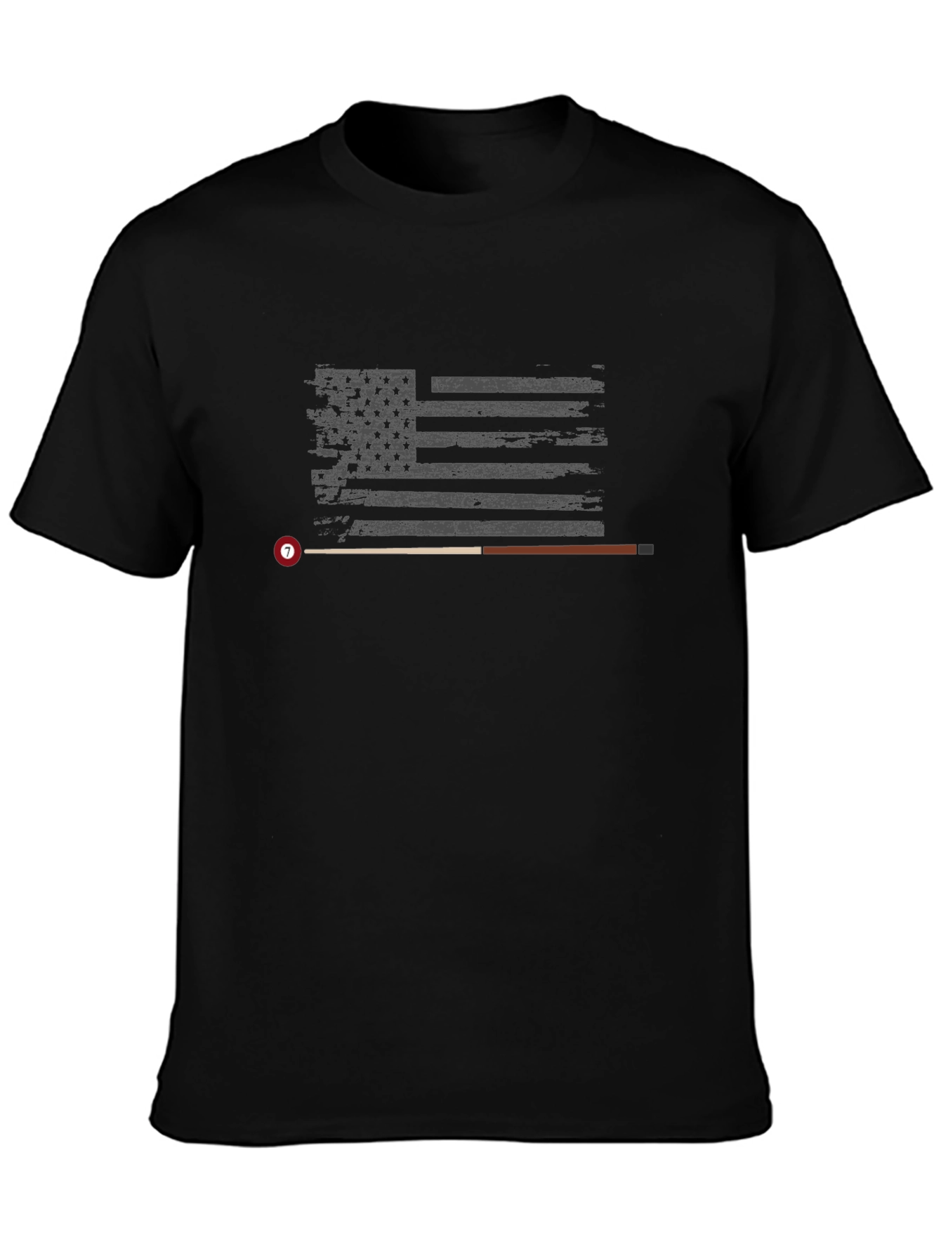 American Flag Billiard Cue Stick T-Shirt
