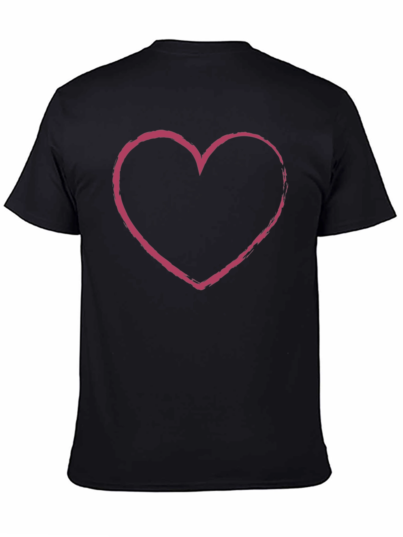 Heart Outline Graphic Tee - Black