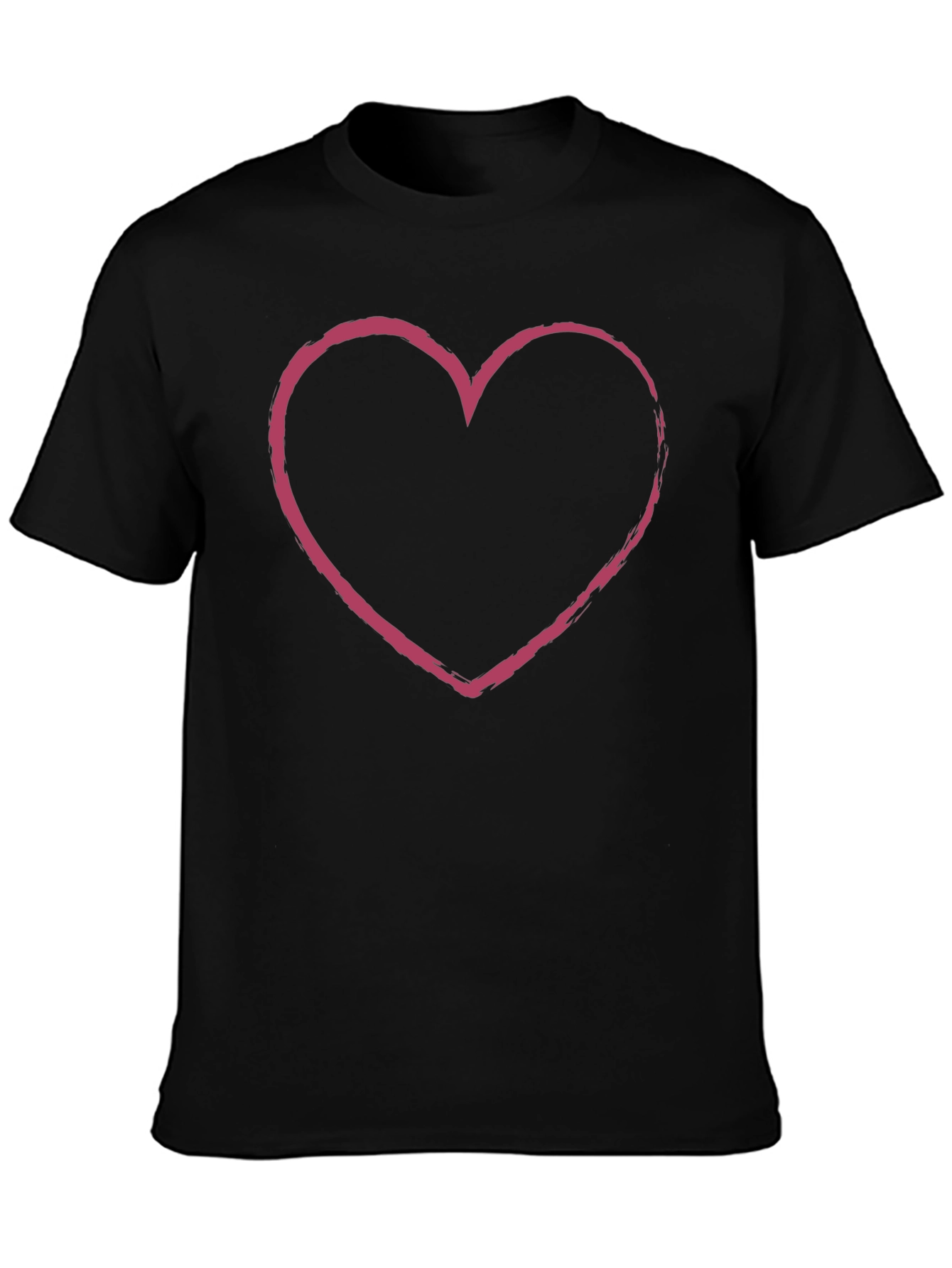 Heart Outline Graphic Tee - Black