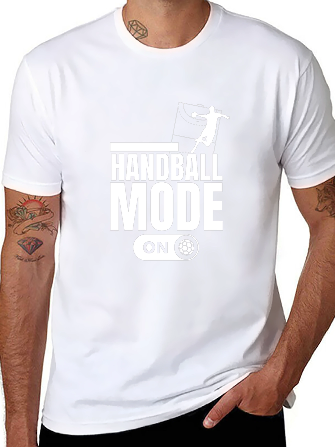 Handball Mode On Black Graphic Tee
