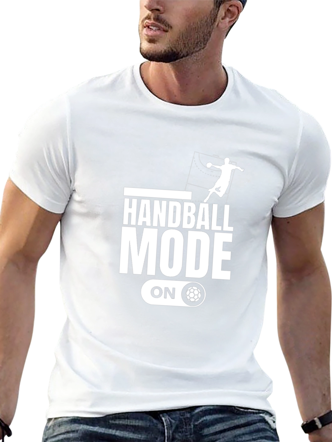 Handball Mode On Black Graphic Tee