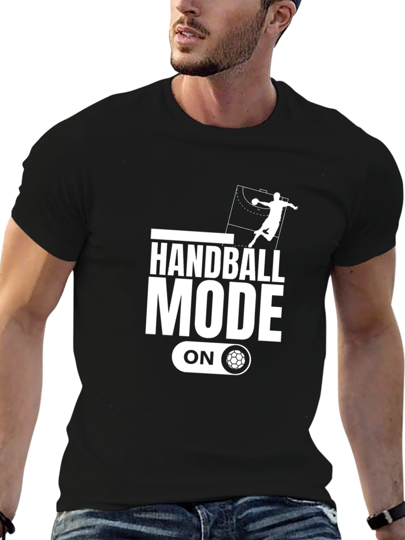 Handball Mode On Black Graphic Tee