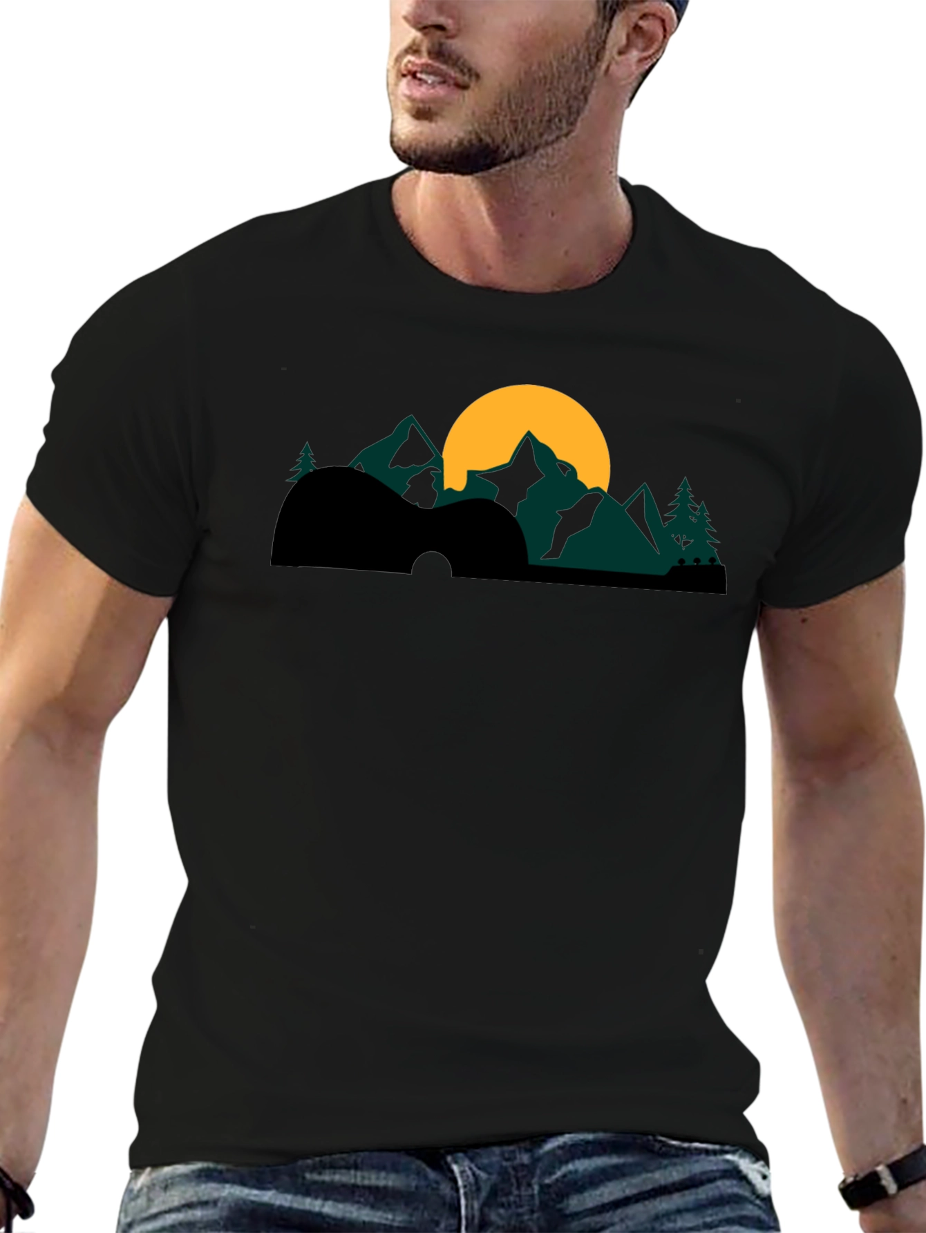 Guitar Mountainscape Graphic Tee