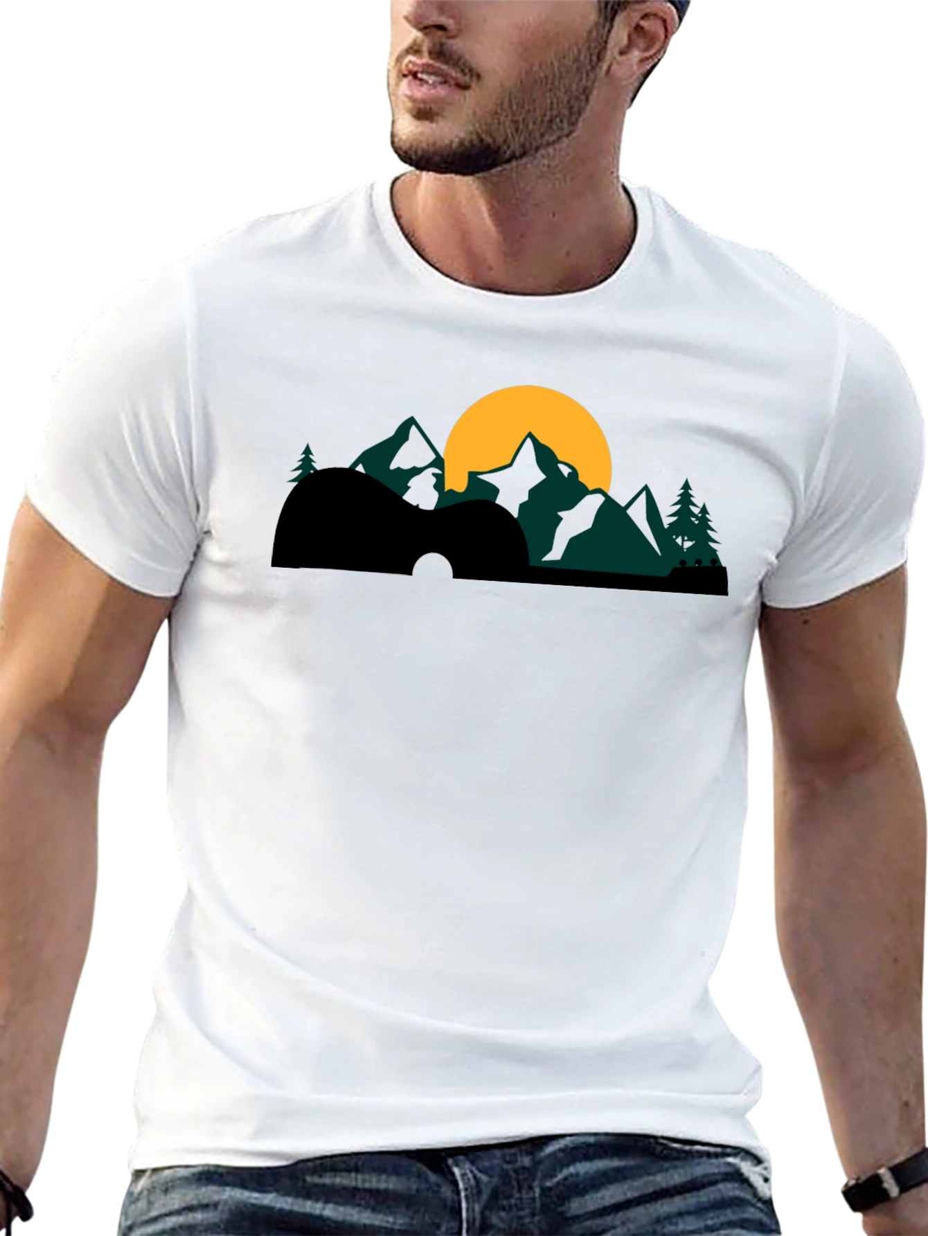 Guitar Mountainscape Graphic Tee