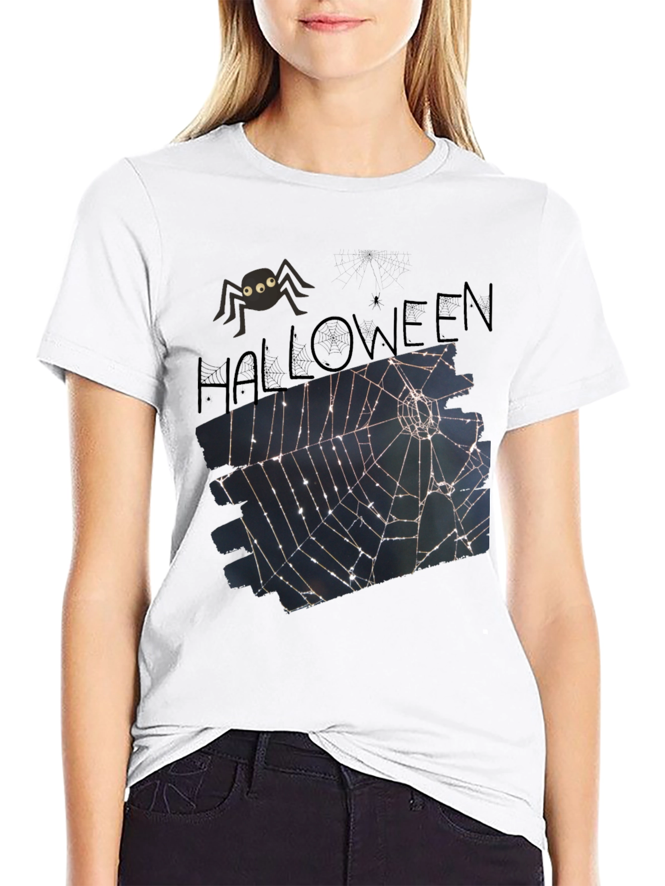 Halloween Spider Web T-Shirt - Spooky Tee