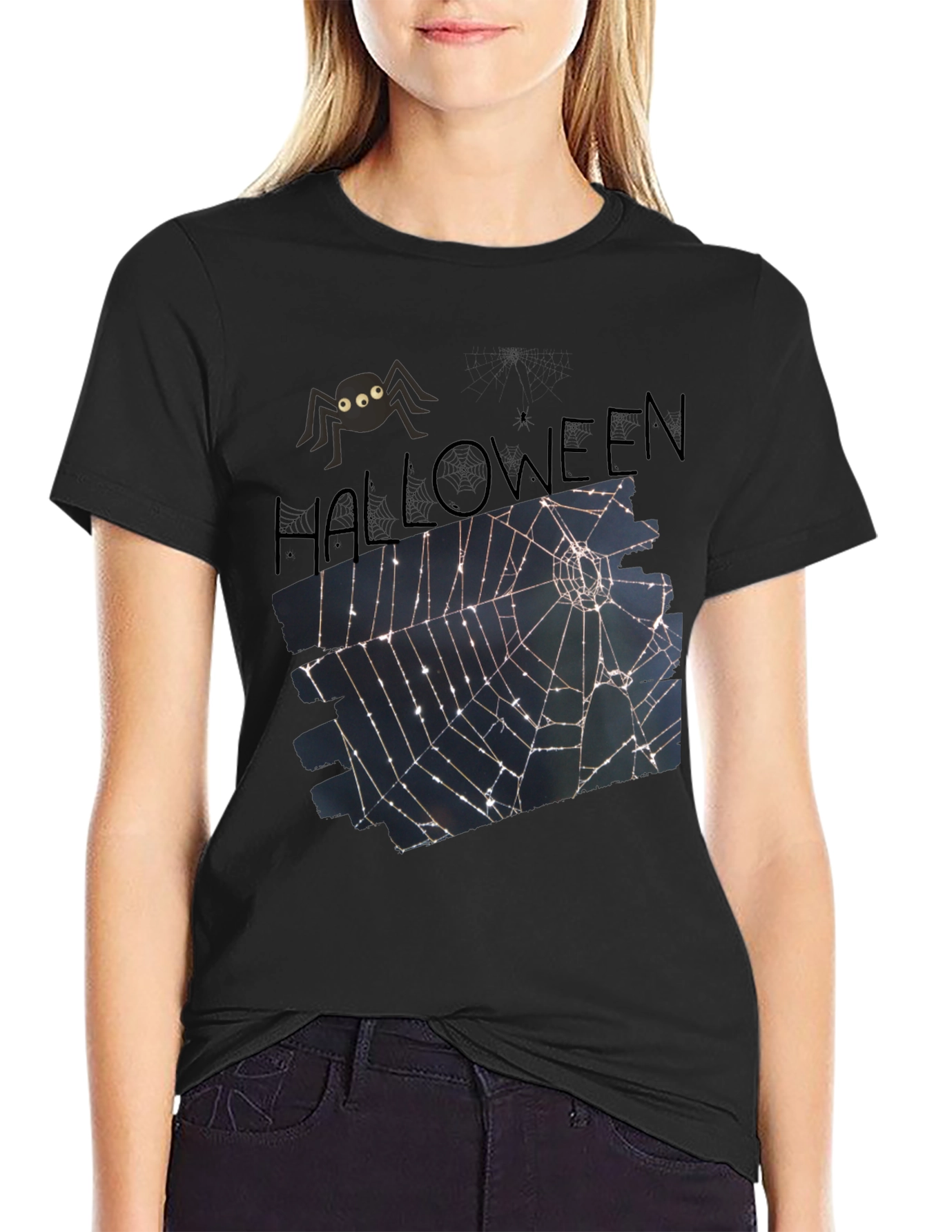 Halloween Spider Web T-Shirt - Spooky Tee
