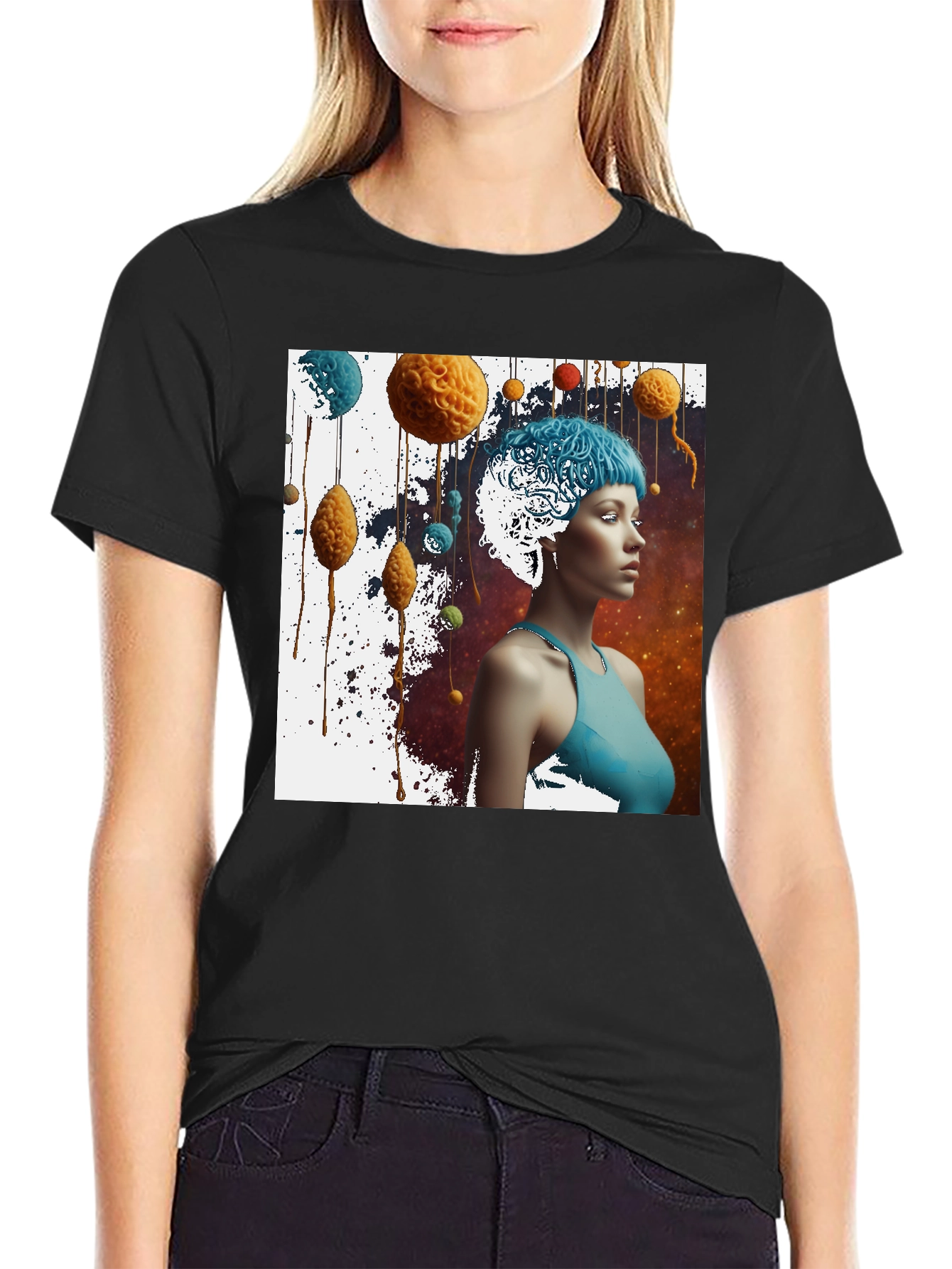 Abstract Brainy Tee - Artistic Graphic T-Shirt