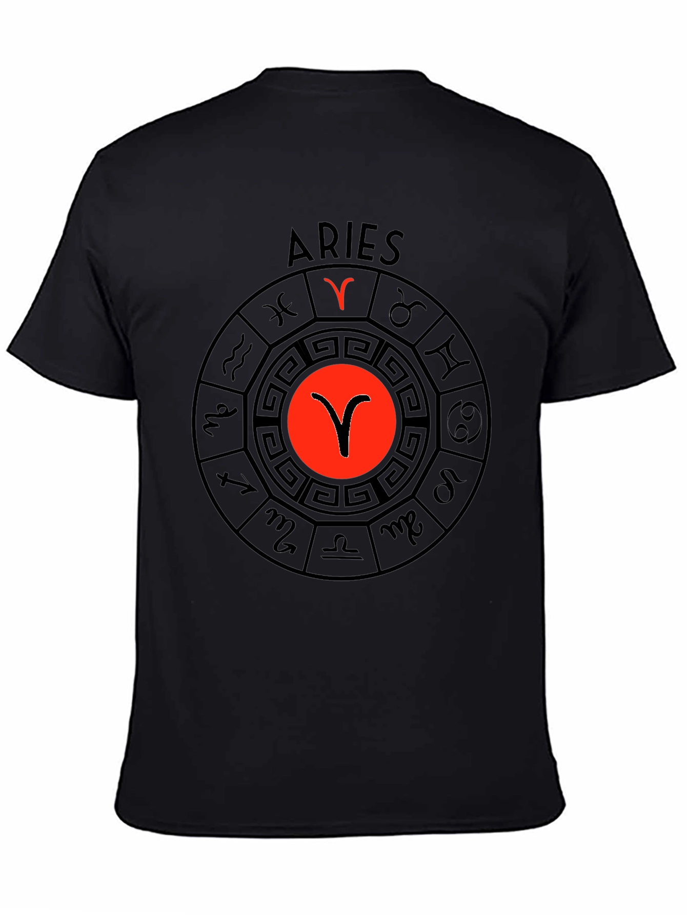 Aries Zodiac Black T-Shirt Astrology Sign