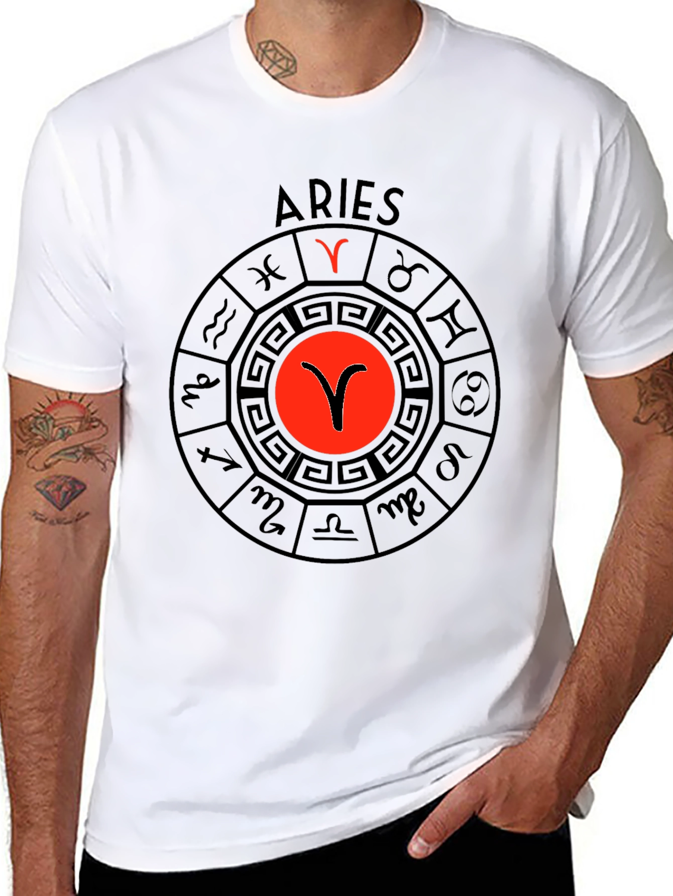 Aries Zodiac Black T-Shirt Astrology Sign