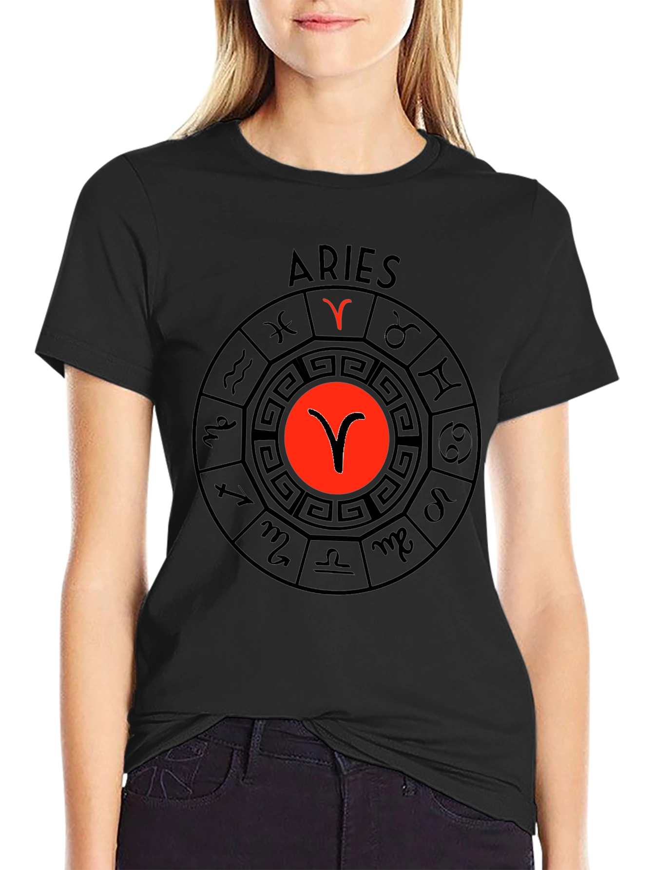 Aries Zodiac Black T-Shirt Astrology Sign