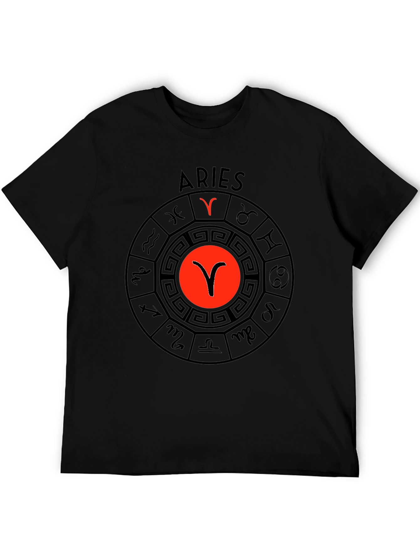 Aries Zodiac Black T-Shirt Astrology Sign