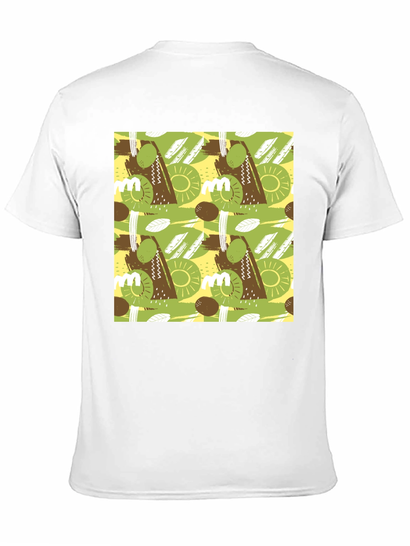 Abstract Fruit Pattern T-Shirt - Black