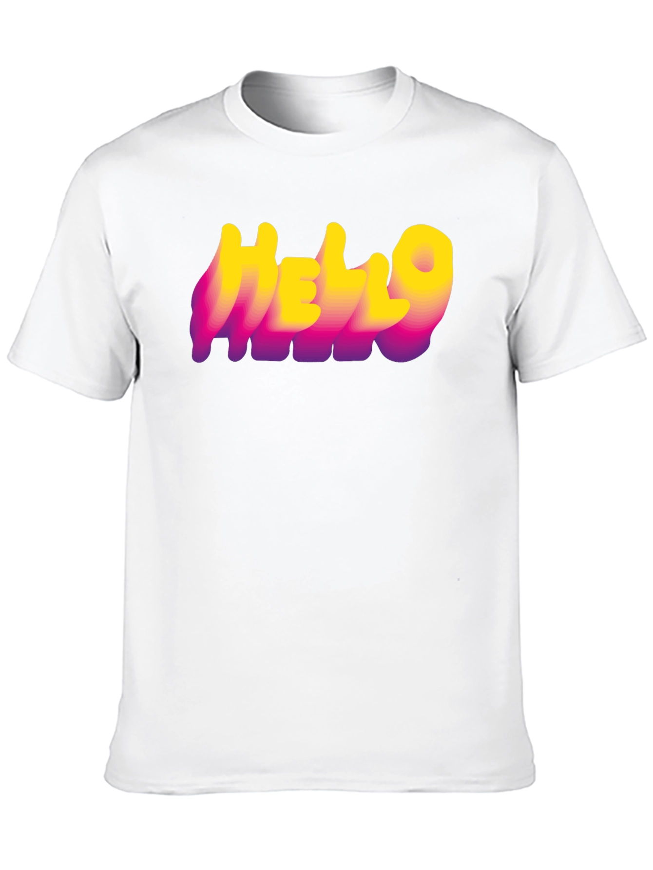 Hello Graphic Print Tee - Black Cotton Blend