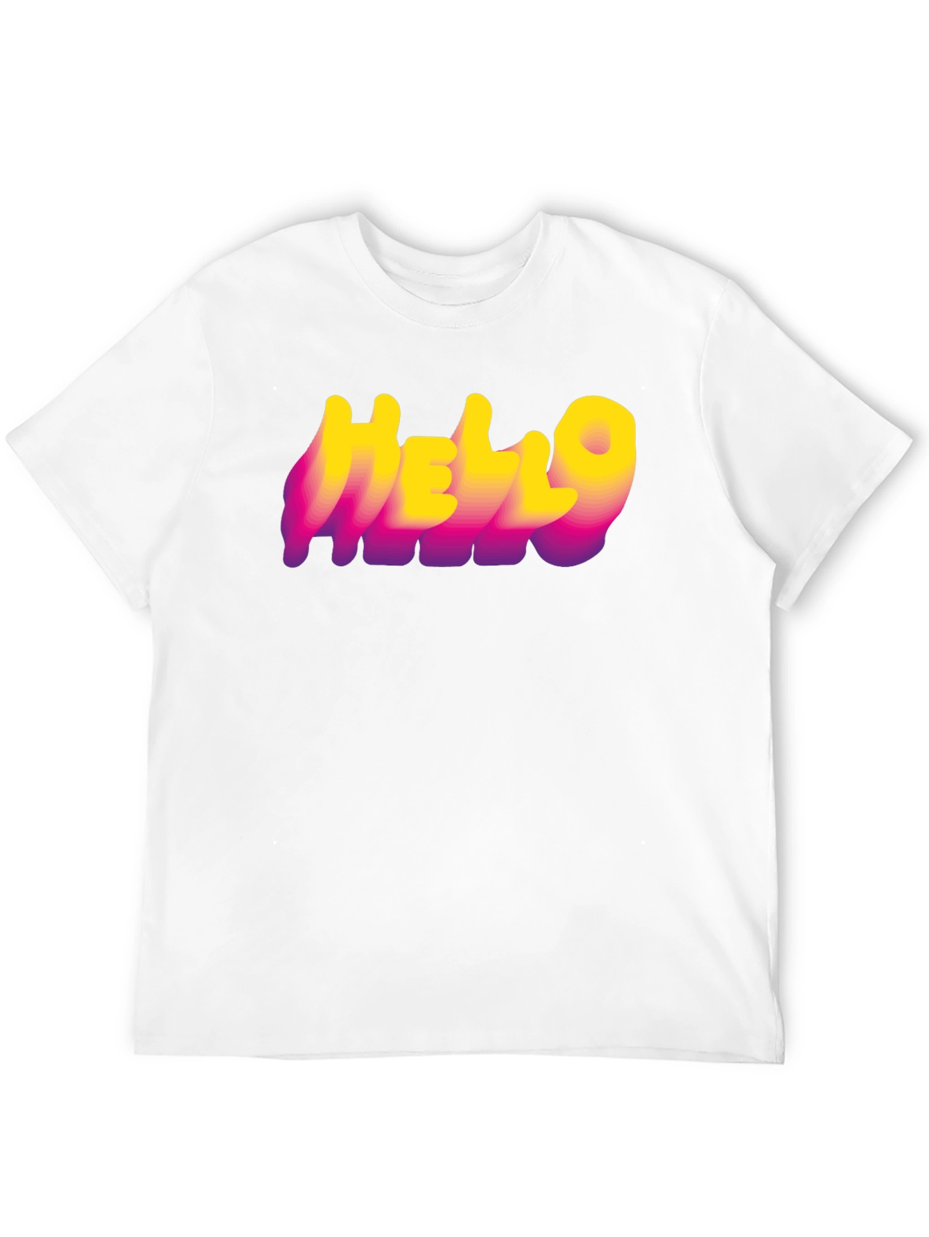 Hello Graphic Print Tee - Black Cotton Blend