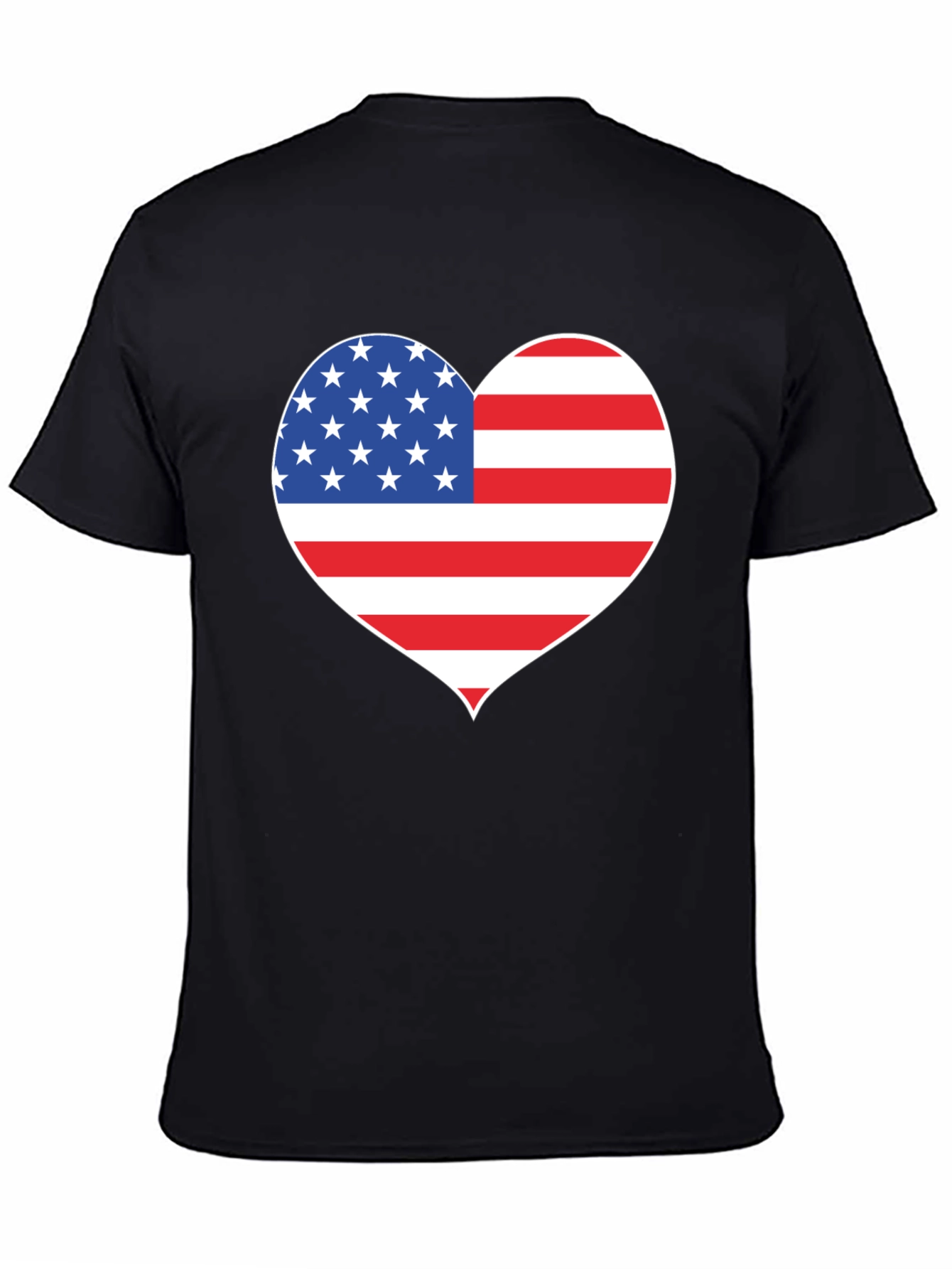 American Flag Heart Graphic T-Shirt Patriotic Love