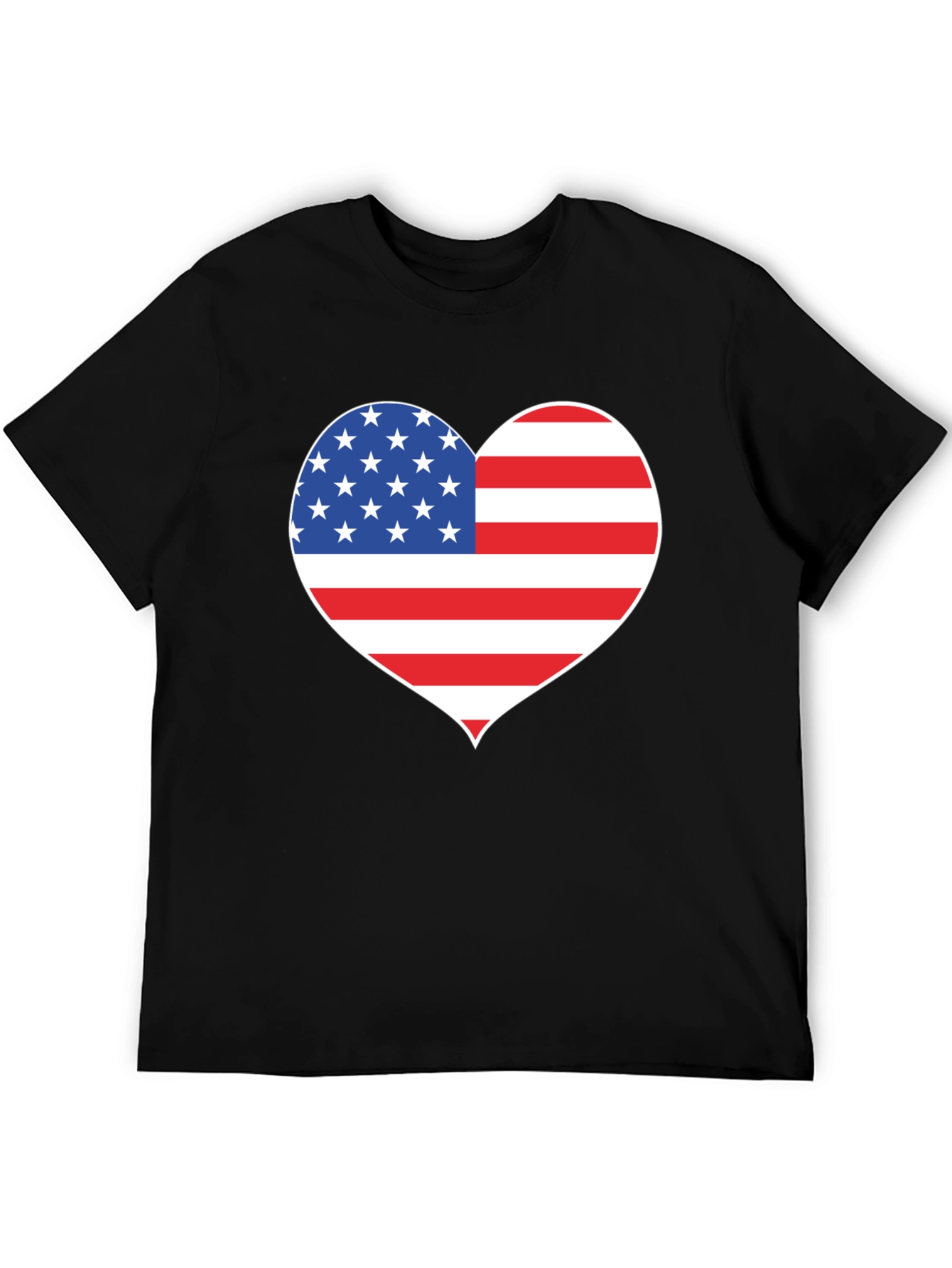 American Flag Heart Graphic T-Shirt Patriotic Love