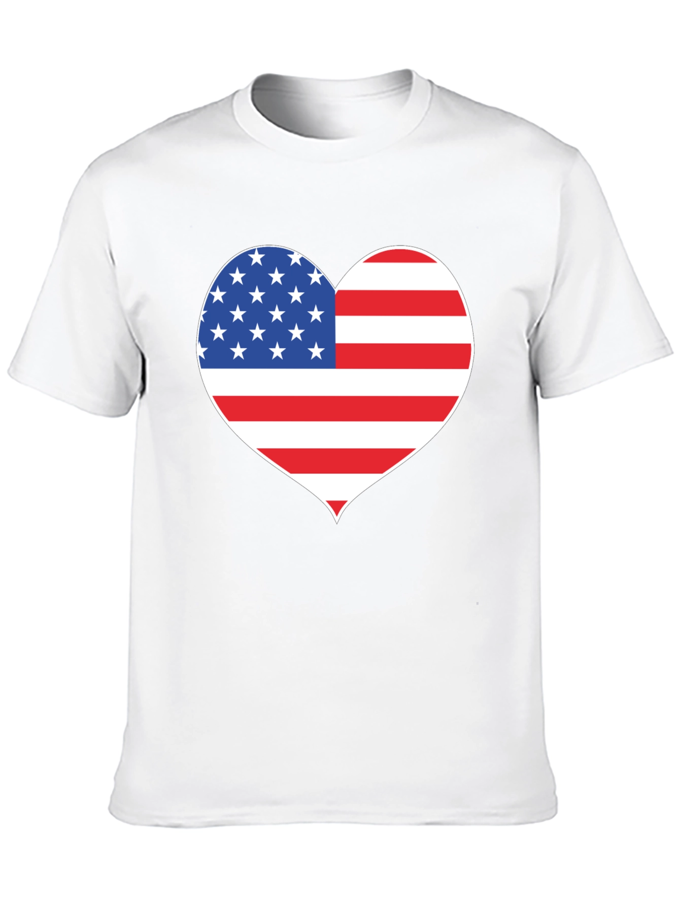 American Flag Heart Graphic T-Shirt Patriotic Love