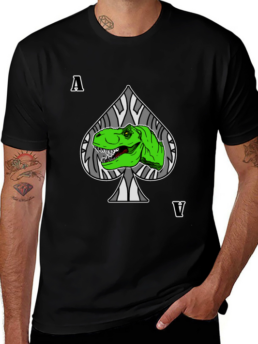 Ace Dinosaur T-Shirt - Black Crew Neck