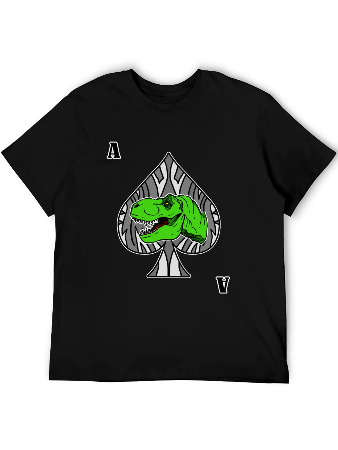Ace Dinosaur T-Shirt - Black Crew Neck
