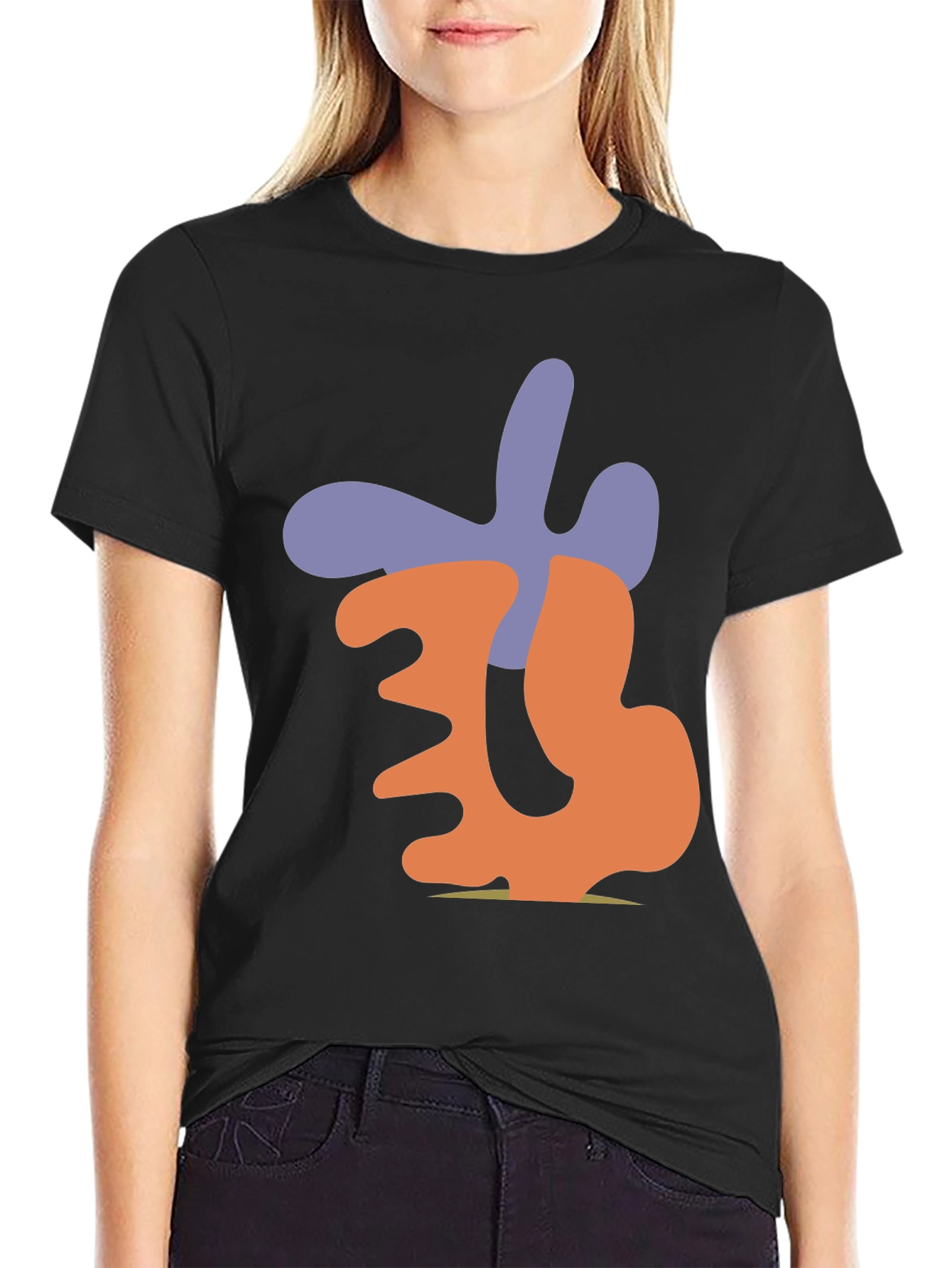 Abstract Graphic Print Black Casual T-Shirt