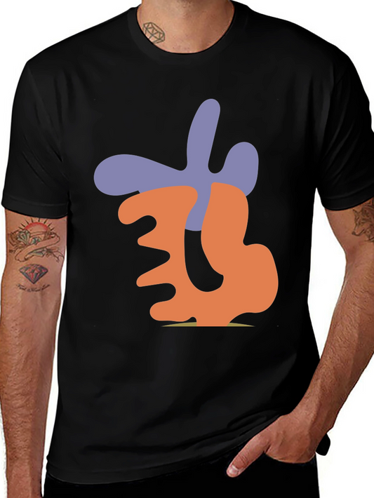 Abstract Graphic Print Black Casual T-Shirt