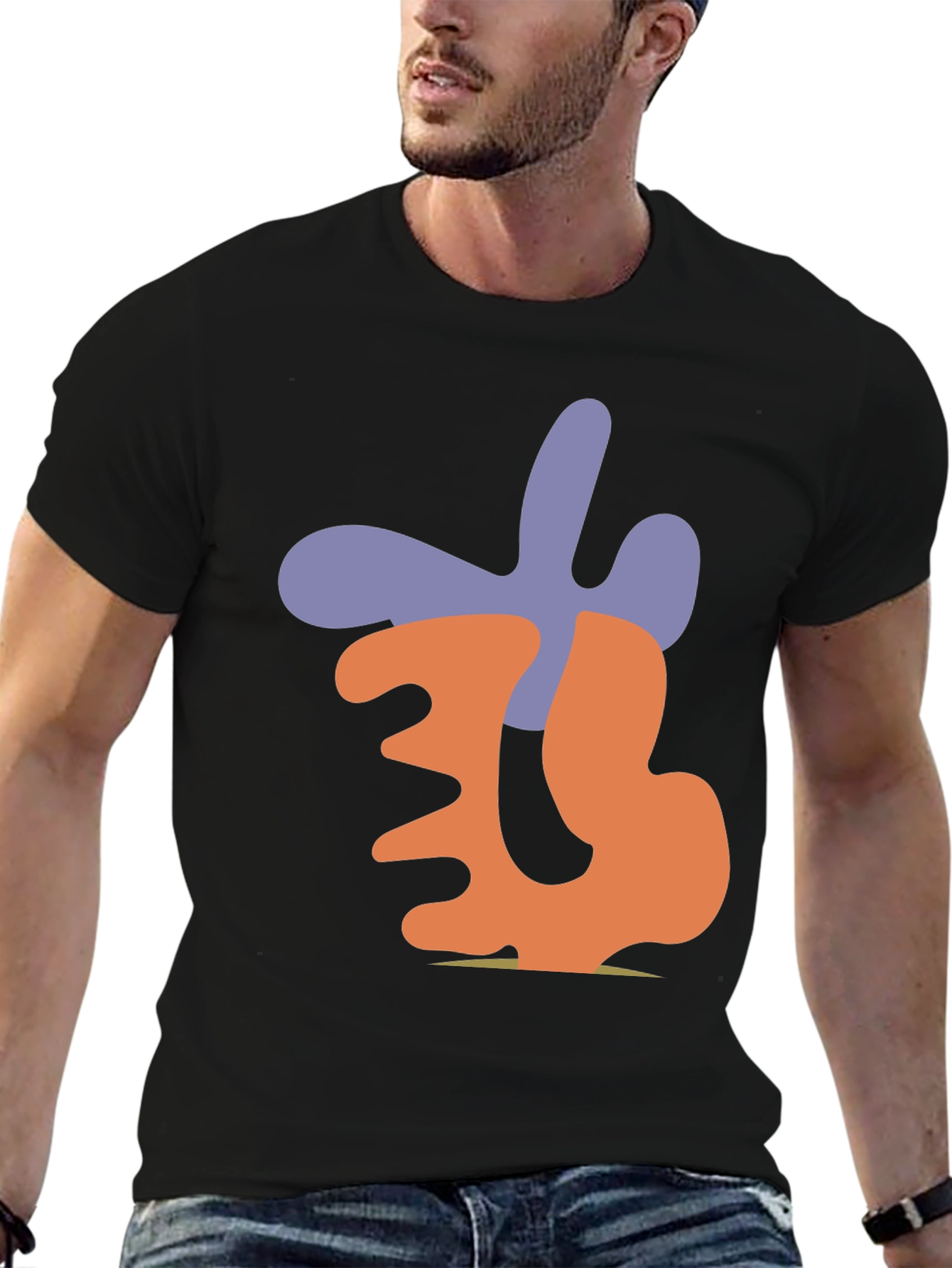 Abstract Graphic Print Black Casual T-Shirt