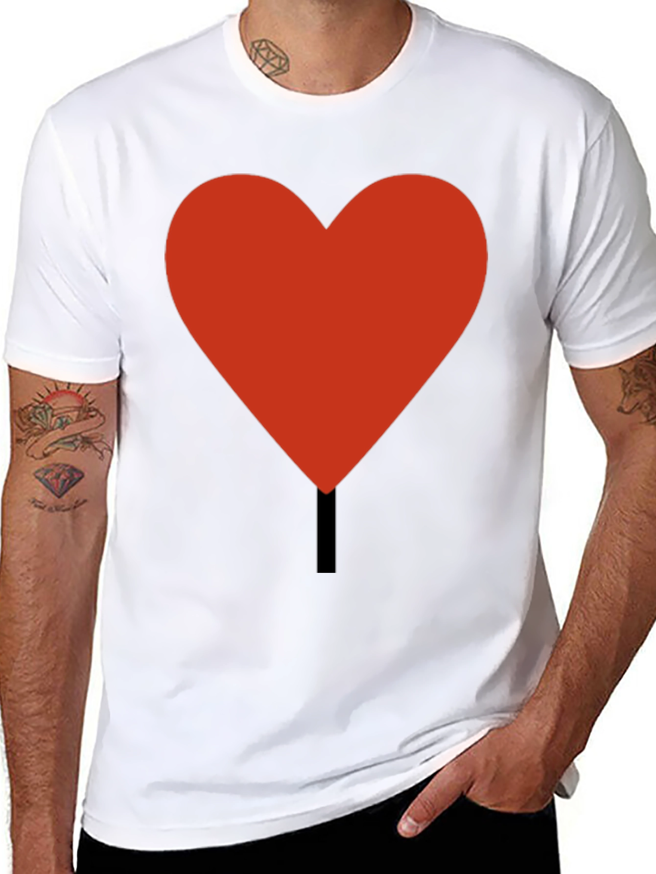 Heart Graphic Tee - Casual Black T-Shirt