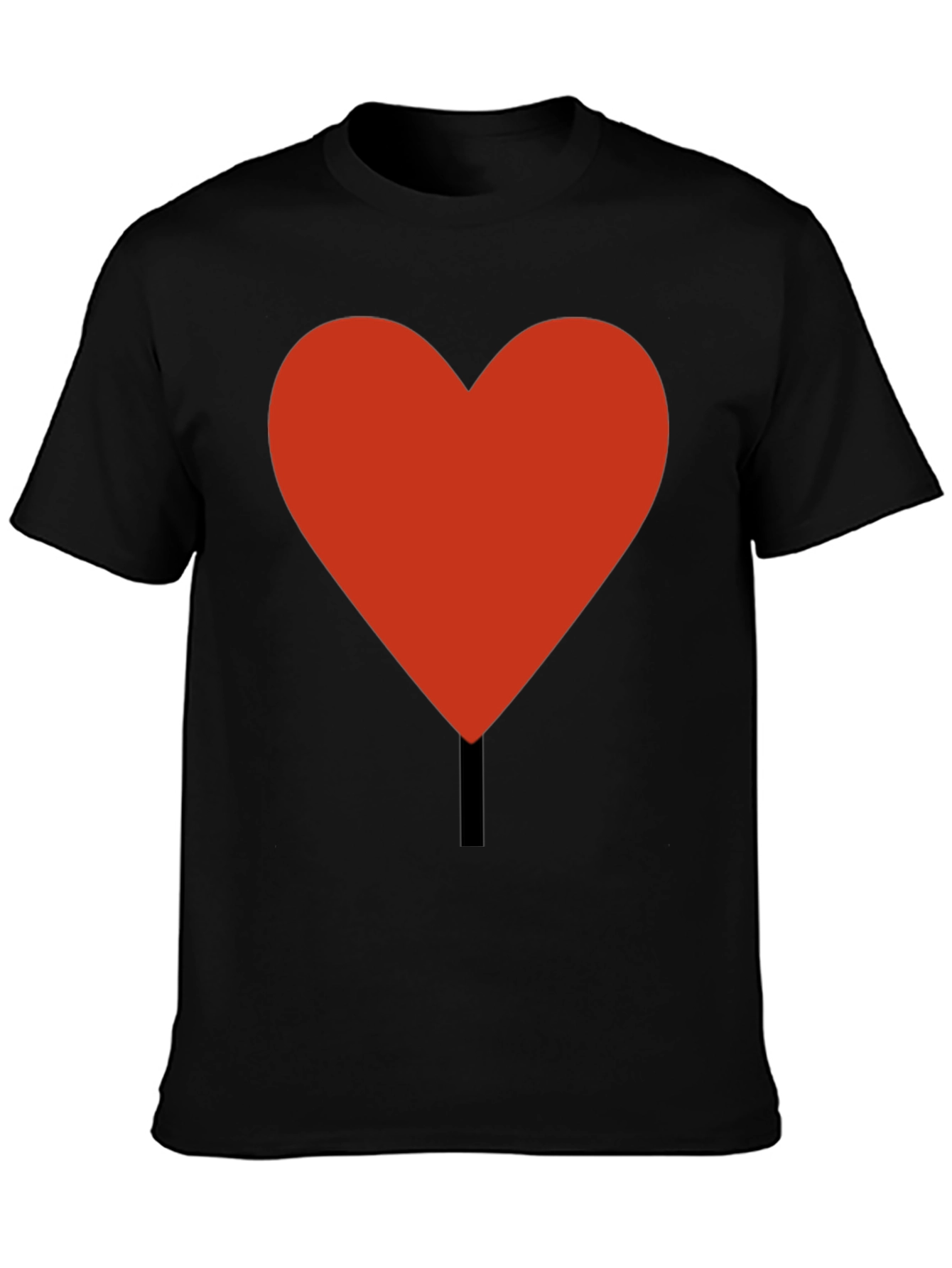 Heart Graphic Tee - Casual Black T-Shirt