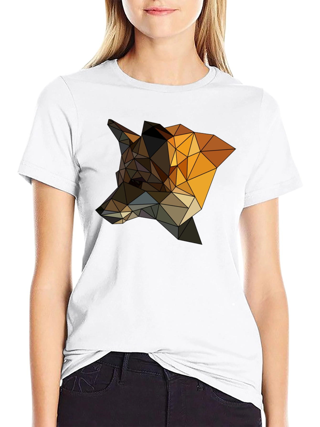 Geometric Fox T-Shirt - Stylish Animal Design