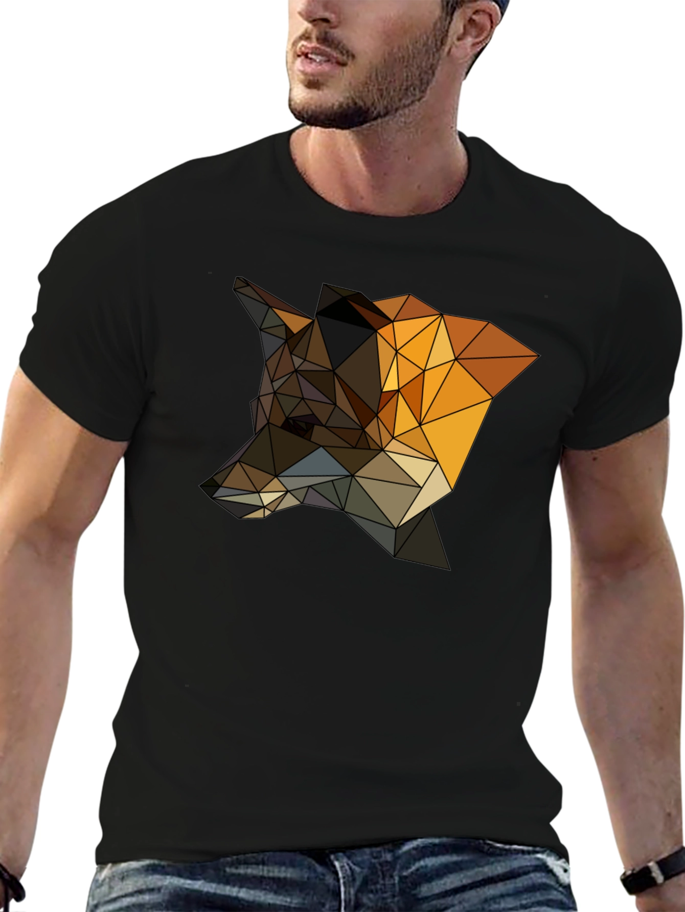 Geometric Fox T-Shirt - Stylish Animal Design