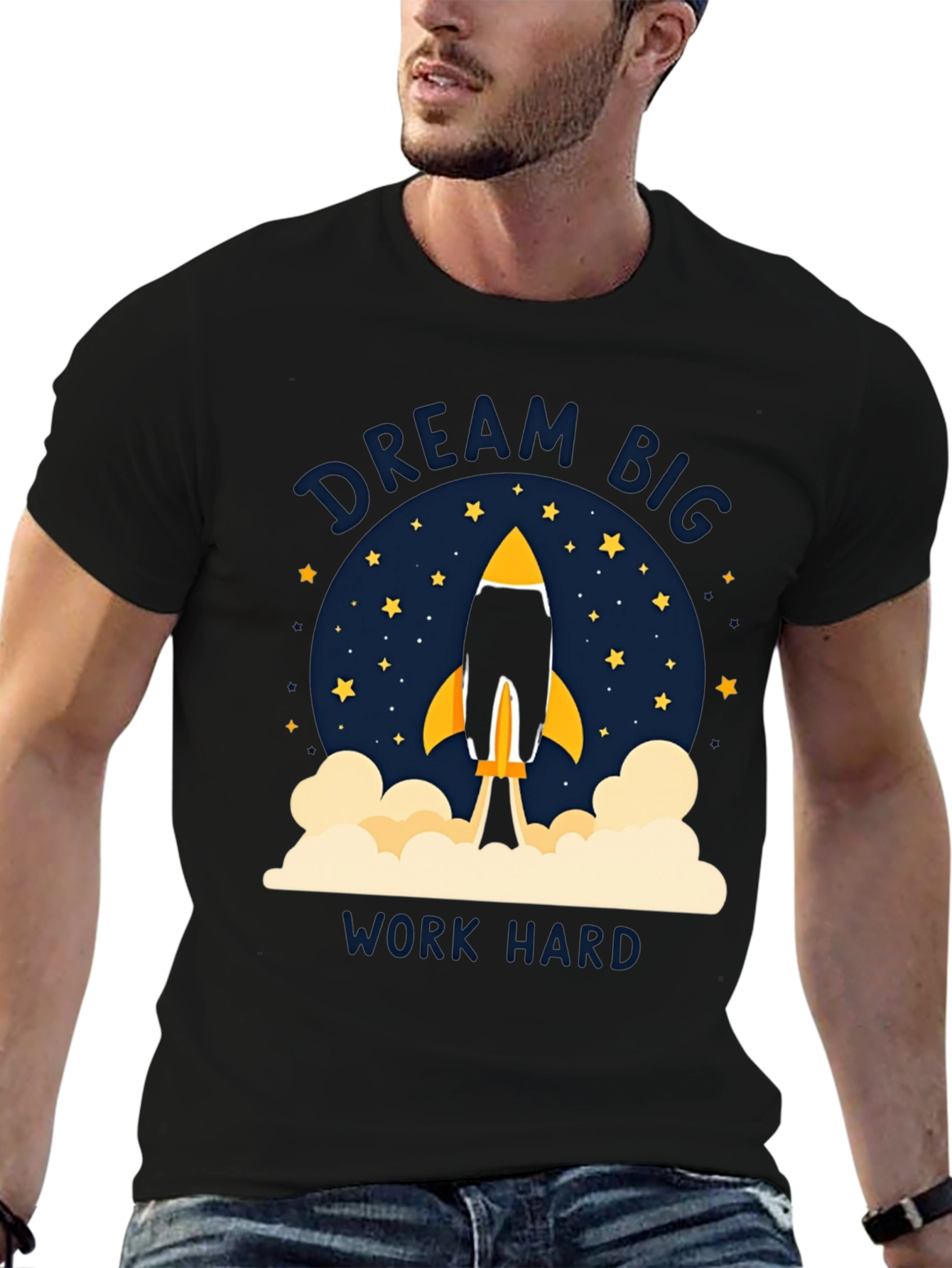 Dream Big Rocket Launch Graphic T-Shirt