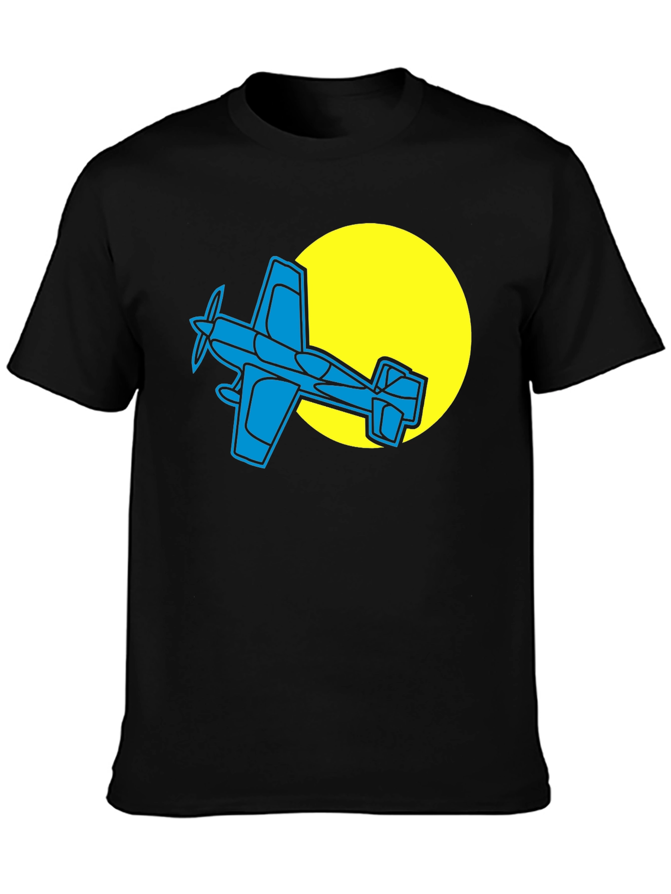 Airplane Graphic T-Shirt - Black Cotton Tee